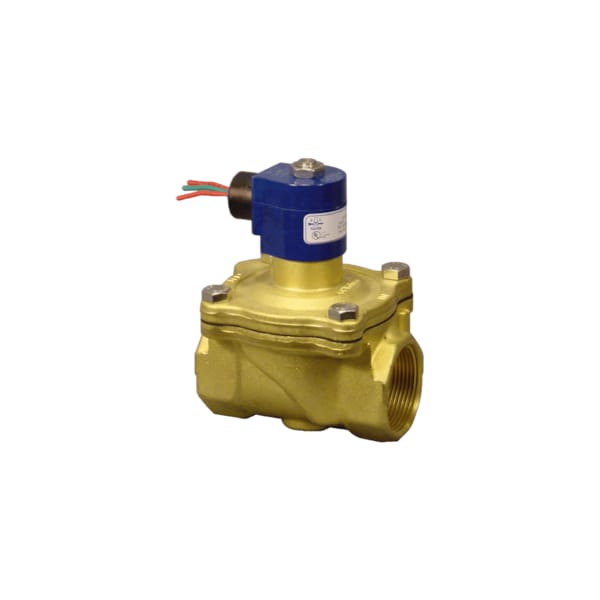 Solenoid Valve, 2-Way, 1 in Pipe Size, 120V/60V, 110V/50V, Diaphragm, Pilot Operated, Brass, NBR